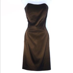 WHBM Satin strapless dress. Perfect little black dress. Very flattering. Size 8